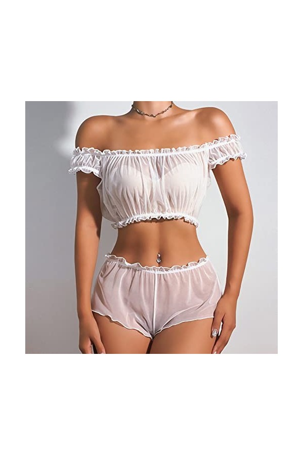 Zannycn Ensemble de lingerie sexy pour femme - Lingerie coquine - Lingerie érotique - Soutien-gorge et culotte - Ensemble de 