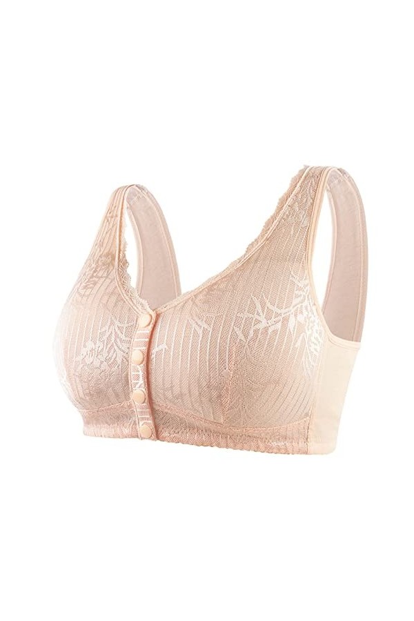HANXIULIN Fully Soutien-gorge push-up à bonnets souples pour femme avec broderie push-up, kaki, 44