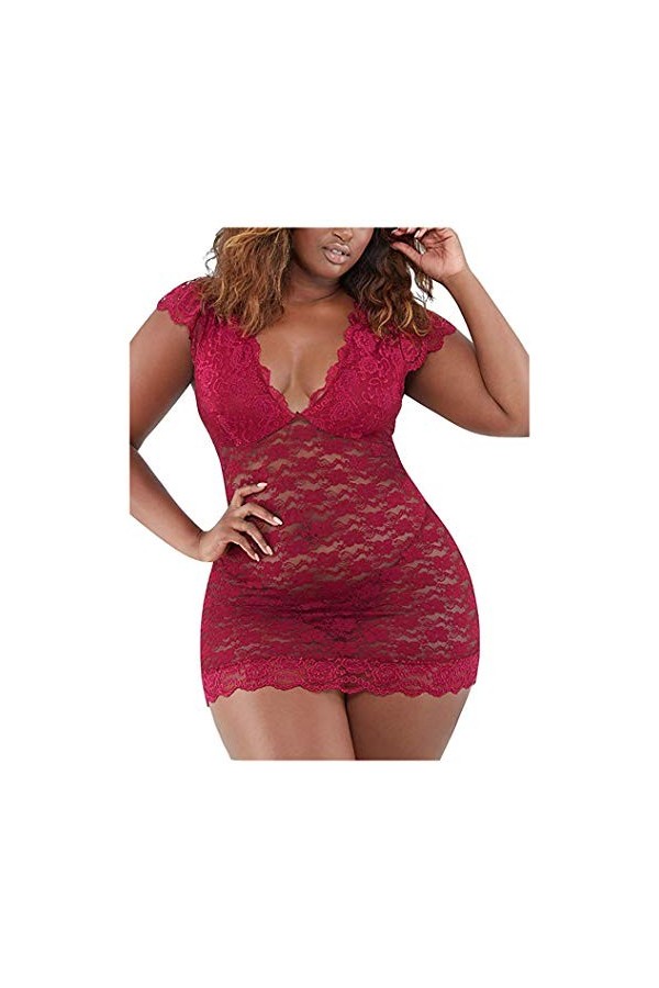 PANPANY Femmes Sexy Lingerie Vêtements de Nuit sous-Vêtements Dentelle Manteau Mémoires Vêtements de Nuit Combi Lingerie Sexy