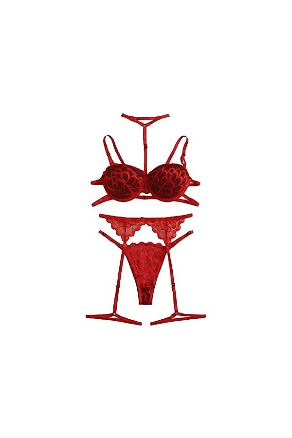 Ensemble Soutien Gorge et String Femme Erotique Vêtements De Nuit 2 Pièce sous-Vetements Dentelle Lingerie Sexy Ensemble Sexy