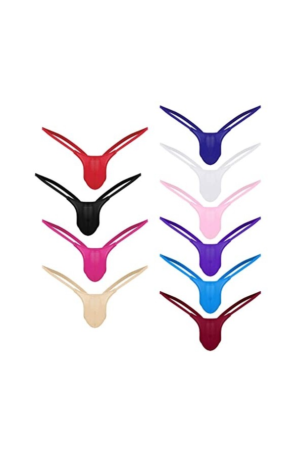 BIISDOST Hommes Ouverts G-String 10 Briefs Slips Thong Bas Morceaux de Taille sous-vêtements Retour Uniforme Sexy Coquine Hot
