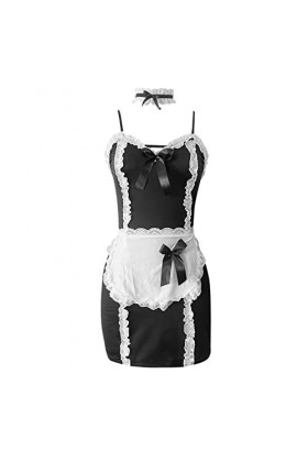 IKFIVQD Lingerie sexy à lacets pour femme - Costumes de cosplay français - Lingerie sexy