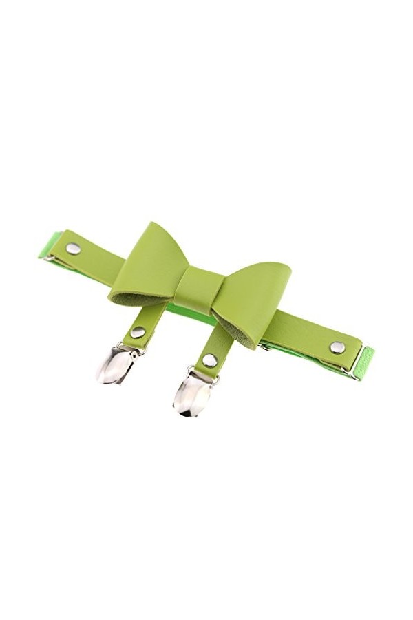 Jarretière en cuir à double bec de canard en métal avec nœud de danse de rue punk, sangle de botte suspendue élastique anti-r