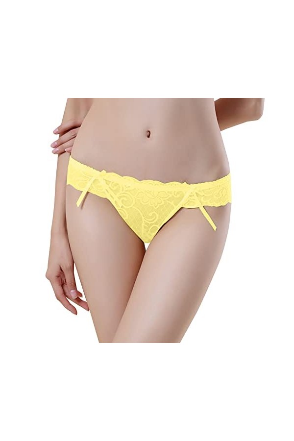 HELLORSOON Culotte Dentelle Femme,Sexy Body Ouvertures Provocantes Absorbant Culotte en Dentelle Culotte Coton