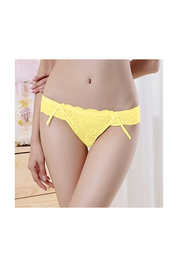 HELLORSOON Culotte Dentelle Femme,Sexy Body Ouvertures Provocantes Absorbant Culotte en Dentelle Culotte Coton