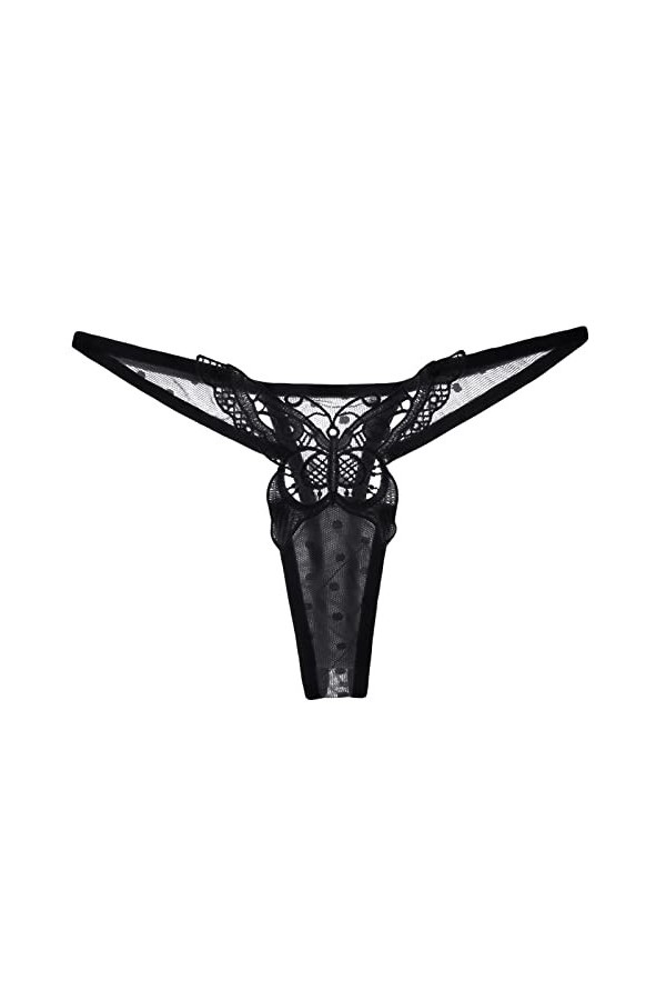 HELLORSOON String Ficelle Femme,Sexy Body Transparence Subtile Chaud String en Dentelle Shorty pour Femme