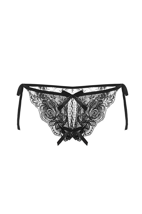 HELLORSOON String pour Femme,Sexy Érotique Ouvertures érotiques Style Romantique Body Lingerie Slip pour Femme