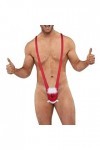 Seoilty Cadeau Visage Homme de Neige Homme Cadeau G-String Mankini Thong Sexy sous-vêtements de Noël sous-vêtements pour Homm