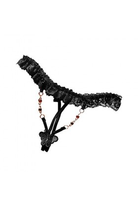 HELLORSOON Slip pour Femme Sexy Dentelle Florale Confortable String Ficelle Coupe Française Nuisette Maille Transparente Nuis