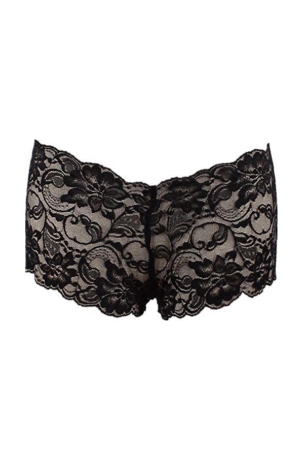 HELLORSOON String pour Femme Sexy Respirant en Soie Échancré String Ouvert Séduction Résille Volants sous-vêtements Robe de N