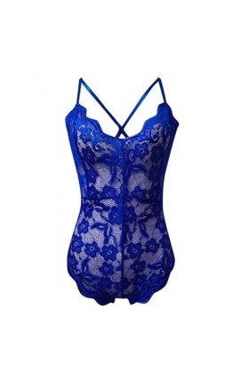 Lingerie sexy pour femme - Dentelle - Grande taille - Lingerie sexy - Noir - Nuisette - Body en résille - Sous-vêtements érot