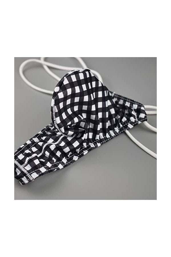 Slip Homme Hommes Plaid Imprimé Respirant Léger Taille Basse Sexy sous-Vêtements Thong Briefs Body Sexy