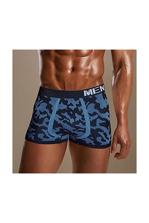 Générique Boxer Homme String Dentelle pour Homme Hommes Camouflage Imprimé Respirant Mi Taille Sexy Stretch Robe Doublée en p