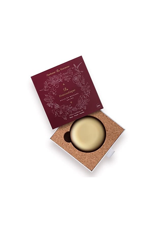Madame La Baronne | Huile de massage solide | Beurre de cacao | Sensuelle | Massage couple | Aphrodisiaque | Lubrifiant | Nat