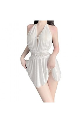 Lingerie Femme Sexy Ensemble Homme Sexy Hot y28.k Lingerie Sexy pour Femmes Deep V Open Back Design Double Layer Mesh Halter 