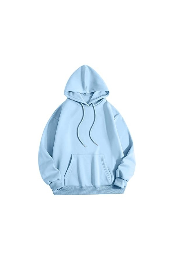 Gefomuofe Sweat à capuche zippé pour femme - Sweat à capuche zippé - Sweat à capuche - Pour fille et femme, bleu ciel, L