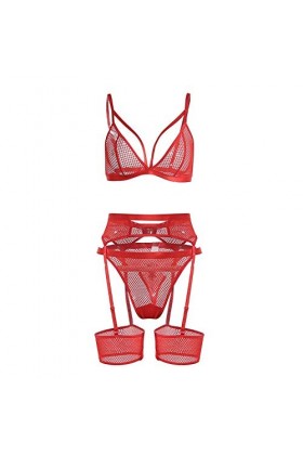 Lingerie Sexy Femme Body et Combinaison Soutien-Gorge sous-vêtementPolyesterSolid Three PiecesDaily Woman Lingerie Sexy Cuir 