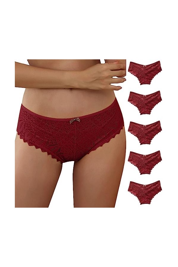Générique Culotte Femme Taille Haute Culottes Taille Basse Slips Stretch String en Femme Coquine Hot Ouverte A Dentelle Femme