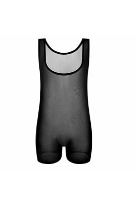 Sexy Boxer Transparent Sous-Vêtements Sexy Chemise de Nuit Femme, Noir , M