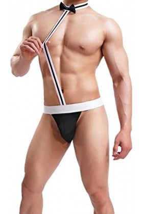 Czizitong Homme Sexy Borat Manikini Maillot de Bain Thong Halloween Costume Drôle G-String Noir 