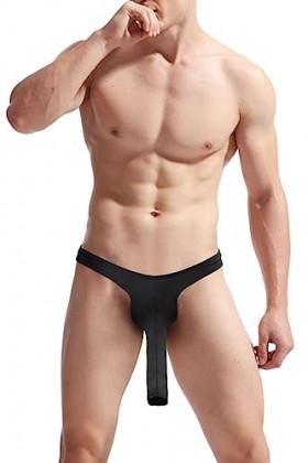 Czizitong Hommes Éléphant sous-vêtements String Serrés Jock Strap Noir 