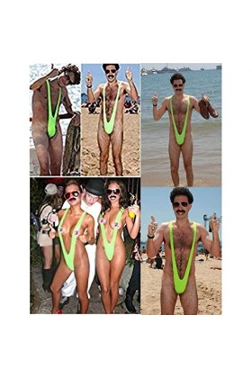 String Homme Sexy Hot érotique Borat Vert Thong Maillot de Bain pour Hommes Taille Unique Couleur Vert