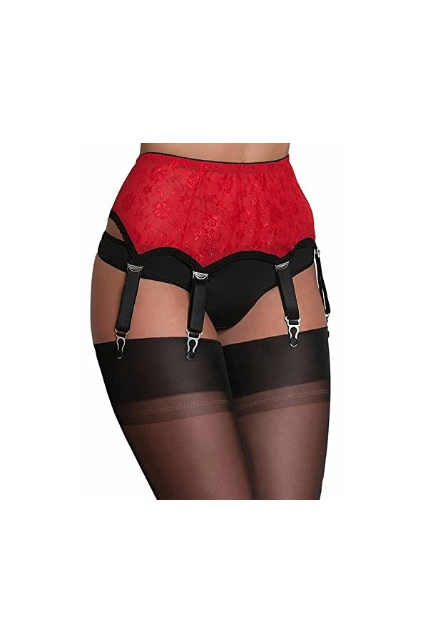 Dazzerake Porte-Jarretelles Femme Porte-Jarretelles Réglable Porte-Jarretelles Grande Taille Lingeri Femme en Dentelle Rouge
