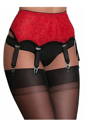 Dazzerake Porte-Jarretelles Femme Porte-Jarretelles Réglable Porte-Jarretelles Grande Taille Lingeri Femme en Dentelle Rouge