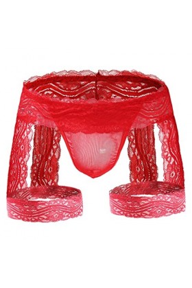Czizitong Hommes Elephant Bulge Pouch Thong sous-vêtements Hommes String G-String Underpants Rouge 