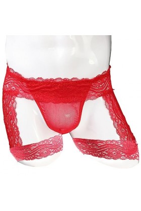 Czizitong Hommes Elephant Bulge Pouch Thong sous-vêtements Hommes String G-String Underpants Rouge 