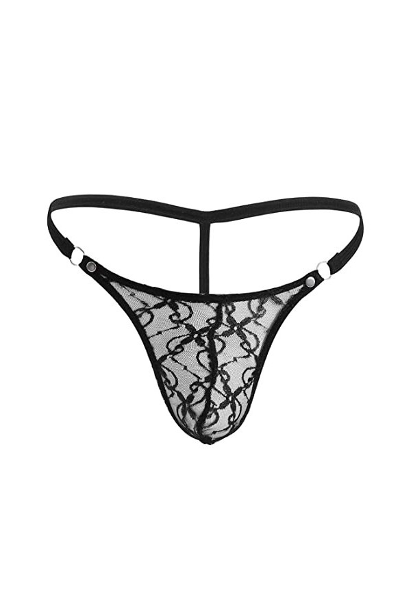 VemeFufu Homme String Thong Tanga Sexy Hot sous-Vêtement pour Hommes 1 PCS Noir