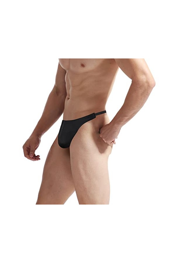 Czizitong sous-vêtements G-Strings de Lingerie Sexy pour Hommes Noir 