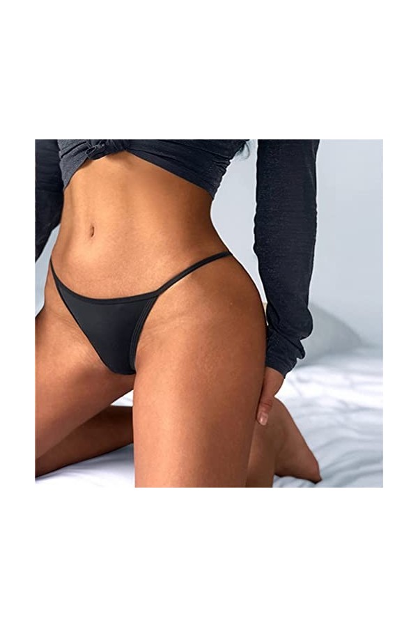 ORANDESIGNE E Noir Culottes en Dentelle Femmes Strings Hipster sous-Vetements Sexy Crochet Creux sous-vêtement M