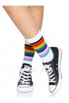 Leg Avenue Chaussettes Pride Crew Collants, Arc-en-Ciel, Taille Unique Femme
