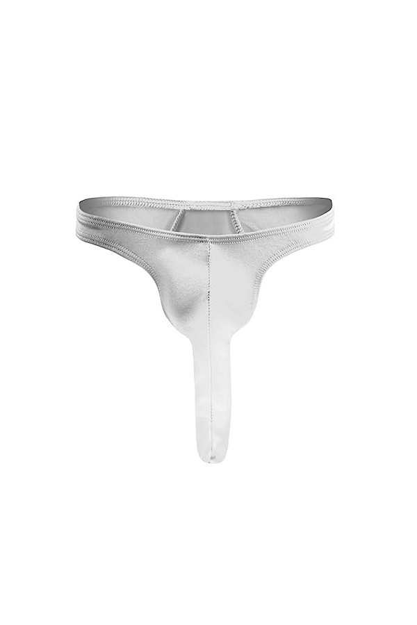 Czizitong Hommes Elephant Bulge Pouch Thong sous-vêtements Hommes sous-vêtements à Cordes G Blanc 