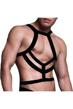 DGKaxiyaHM Jockstrap de Harnais de Poitrine Sexy pour Hommes String de Pochette de Body de Lutte Tie Up sous-Vêtements Clubwe