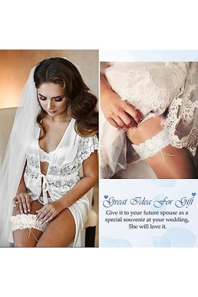 Satohom Mariage Jambes De Mariée Jarretière Ensemble Dentelle Jarretière De Mariage Jarretières pour La Mariée Dentelle Jarre