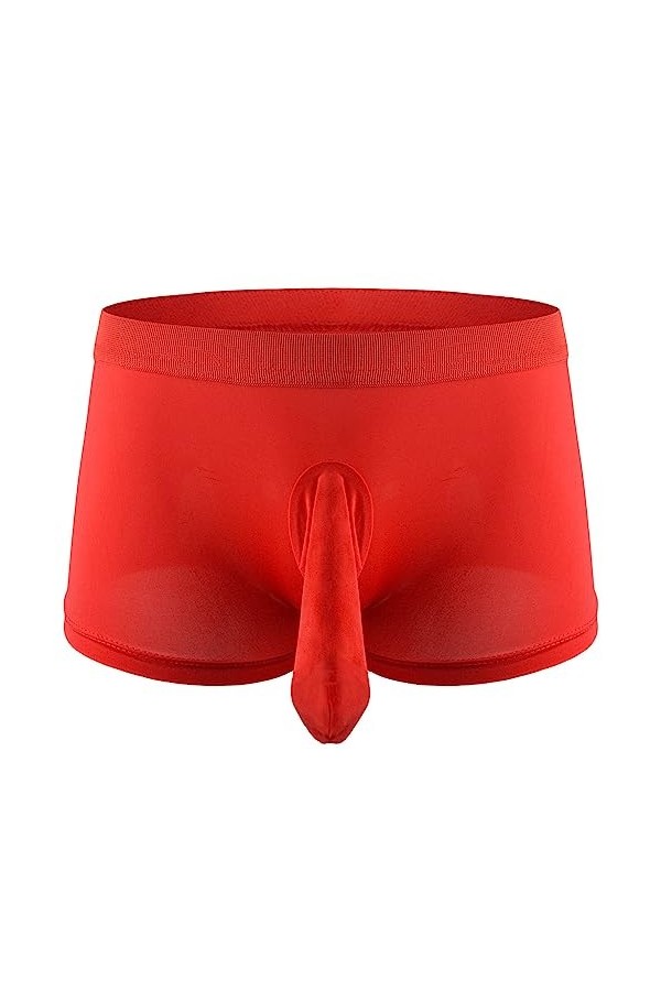 Czizitong Hommes Elephant Underwear Pochette Slips Thongs Funny Underwear Rouge 