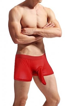 Czizitong Hommes Elephant Underwear Pochette Slips Thongs Funny Underwear Rouge 