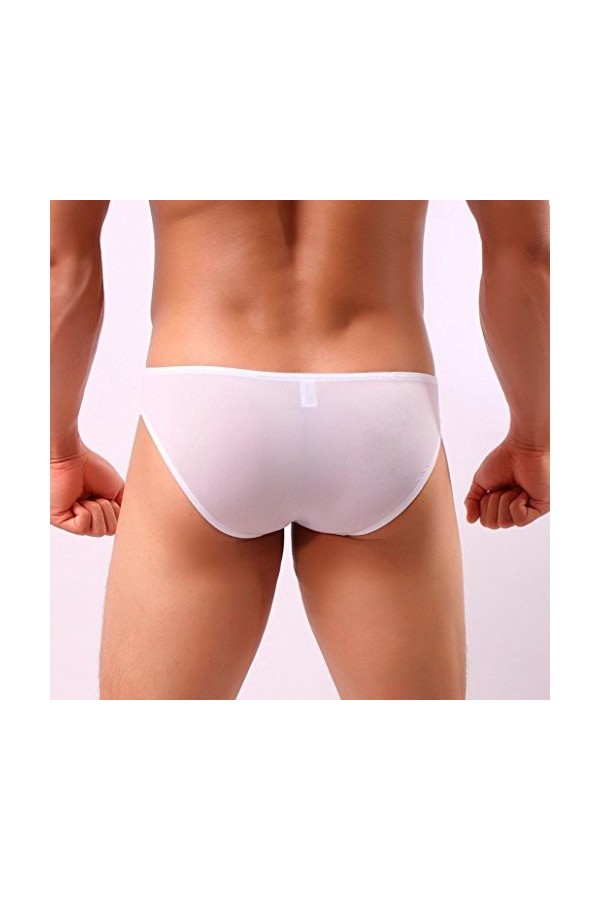 Acizi Chaud Cartoon Éléphant Motif Drôle G-String Sexy sous-vêtements T-Back Blanc, XL 