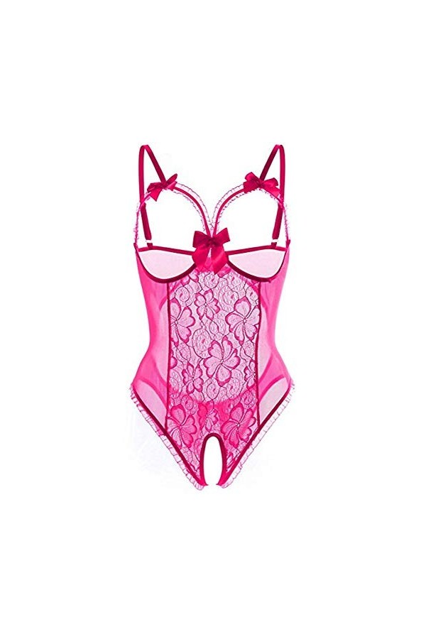 Fulidngzg Body pour femme élégant - Lingerie érotique - Babydoll Curvy SM - Sous-vêtement ouvert à lentrejambe pour le sexe 