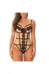 Femme Sexy Lingerie Dentelle Bretelles Sous-vêtements Sexy Sous-vêtements Body Rouge Femme Sexy, Noir , L