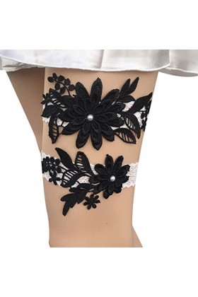 mariage, porte-jarretelles mariage en dentelle florale, porte-jarretelles en dentelle avec perles, jarretières élastiques en 