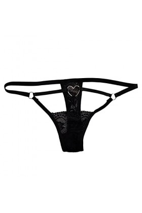 Dorjuli G String Femme String Sexy Hipster Culotte Taille Moyenne Culotte Sli, Noir , M