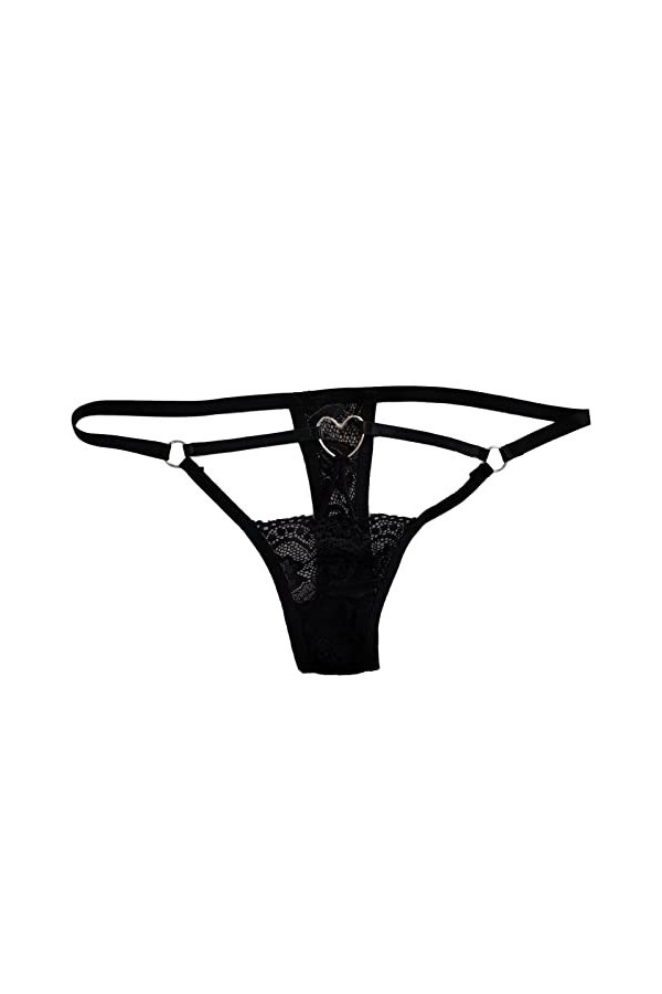 Dorjuli G String Femme String Sexy Hipster Culotte Taille Moyenne Culotte Sli, Noir , M