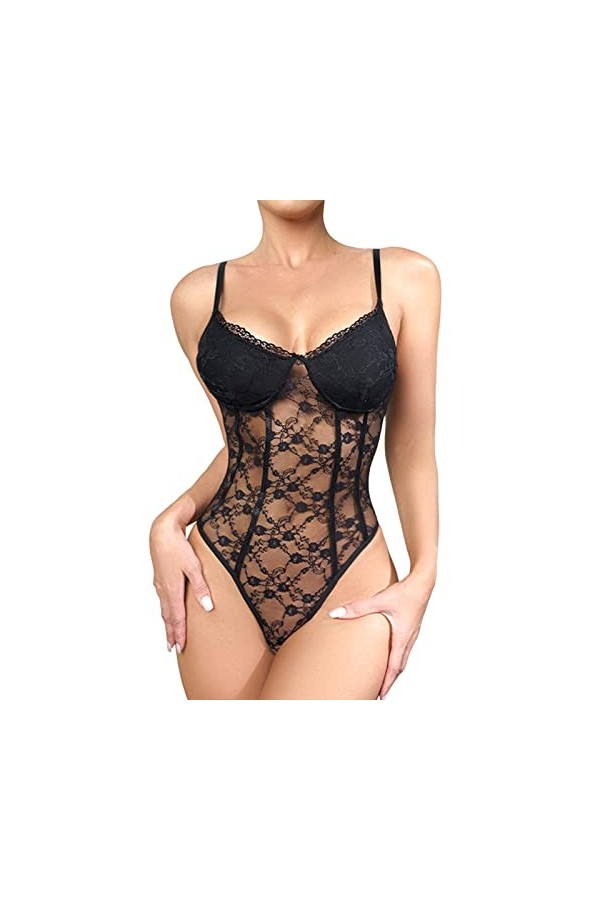 LDZYXY Femmes Fun Lingerie Sexy Dentelle Nightclub évidée Hottie Slim Open Back Slim Slim Slim Ceinture Body