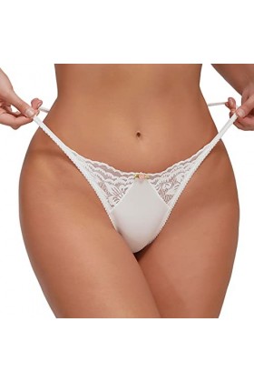 Dorjuli String sexy en dentelle pour femme - Culotte taille moyenne - Sous-vêtements de loisirs - Sous-vêtements sexy, Femme.