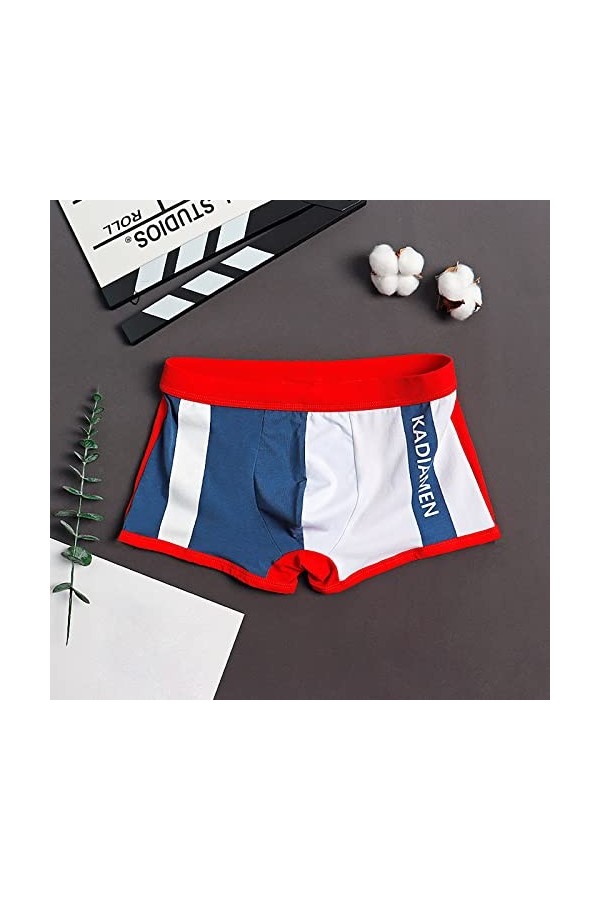 Sous-vêtements en coton pour homme - Pour garçon - Personnalité - Pantalon ample - Boxer de sport pour homme, rouge, M