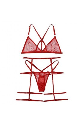 Générique Lingerie Femme Sexy Chemise de Nuit Sleepwear Teddy Lingerie Culotte Ouverte Femmes Sexy Lingerie Cuir avec Bretell