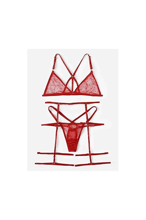 Générique Lingerie Femme Sexy Chemise de Nuit Sleepwear Teddy Lingerie Culotte Ouverte Femmes Sexy Lingerie Cuir avec Bretell